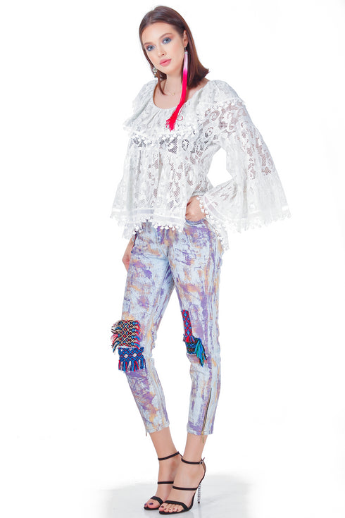 Bluza dantela alba freeshipping - Liza Panait Online Boutique